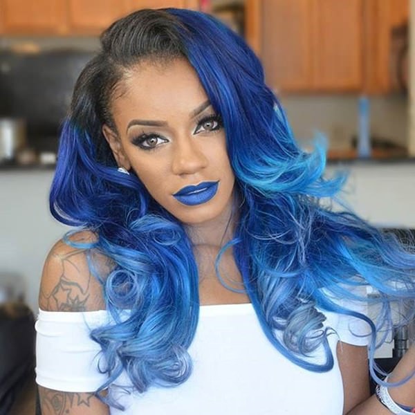 Black Women with Blue Hair 